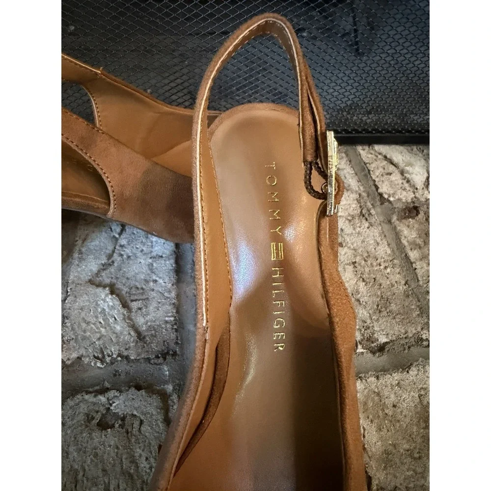Women's Tommy Hilfiger Azalee Slingback Pumps Brown Suede NEW